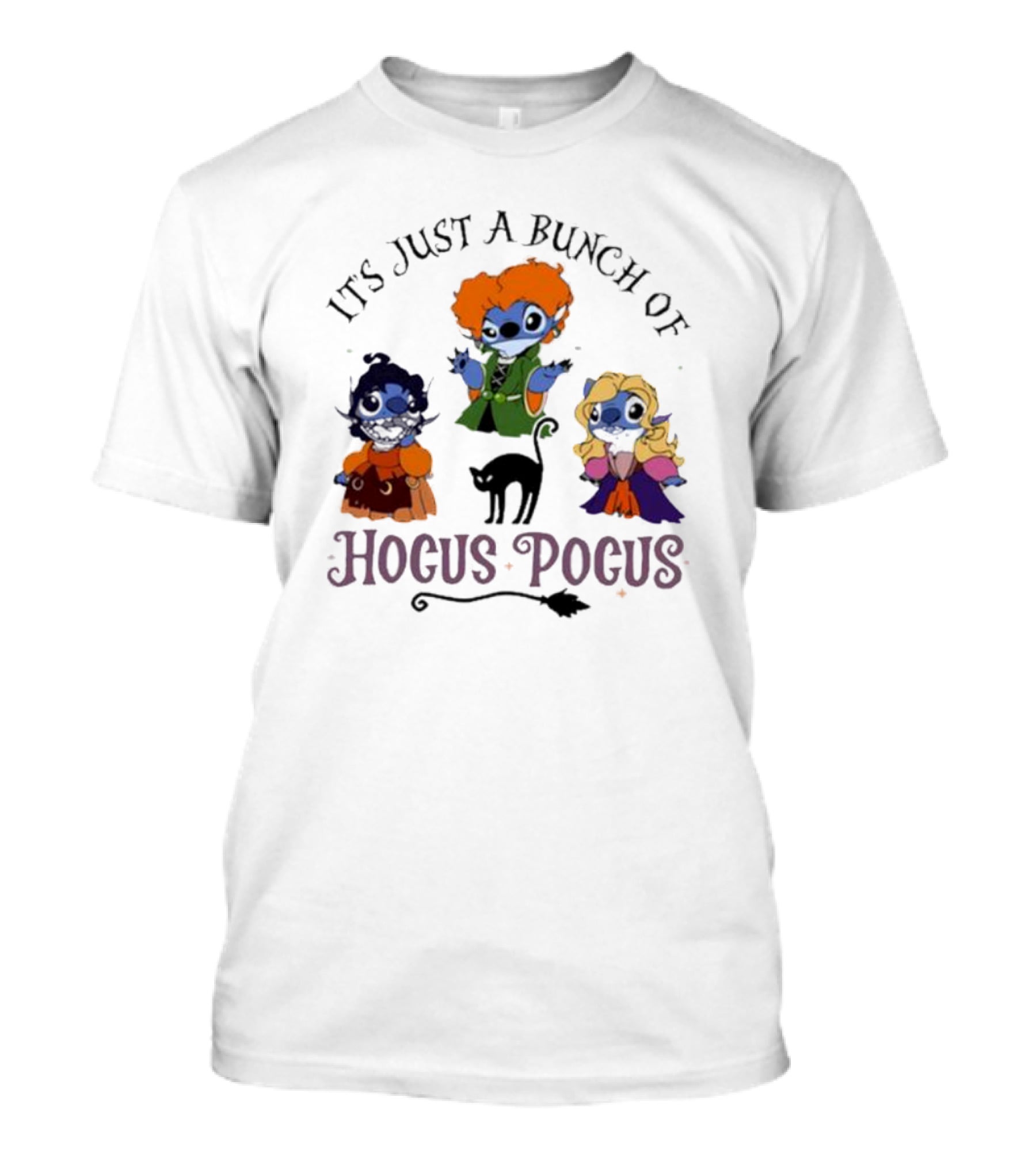 It's Just A Bunch Of Hocus Pocus Halloween Stitch Characters T-Shirt