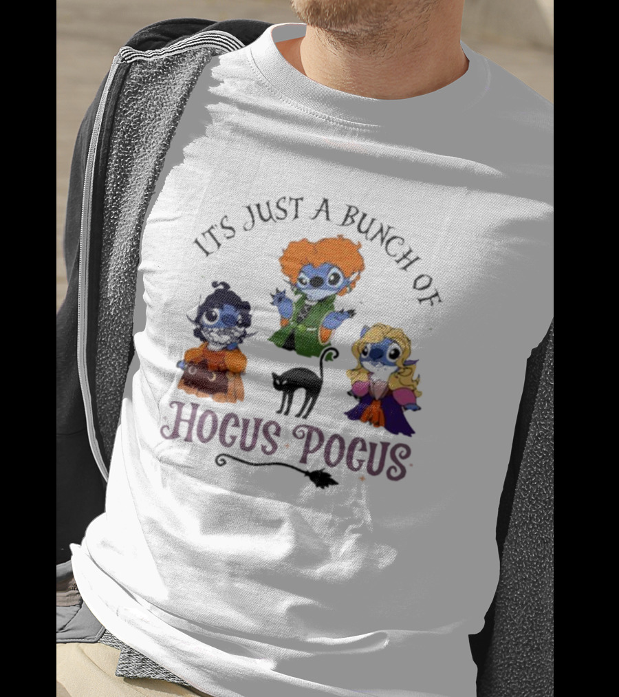 It's Just A Bunch Of Hocus Pocus Halloween Stitch Characters T-Shirt