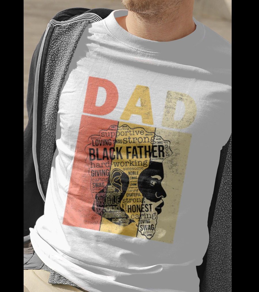 Vintage Black Father Supportive Strong Loving Honest Caring African American Dad T-Shirt