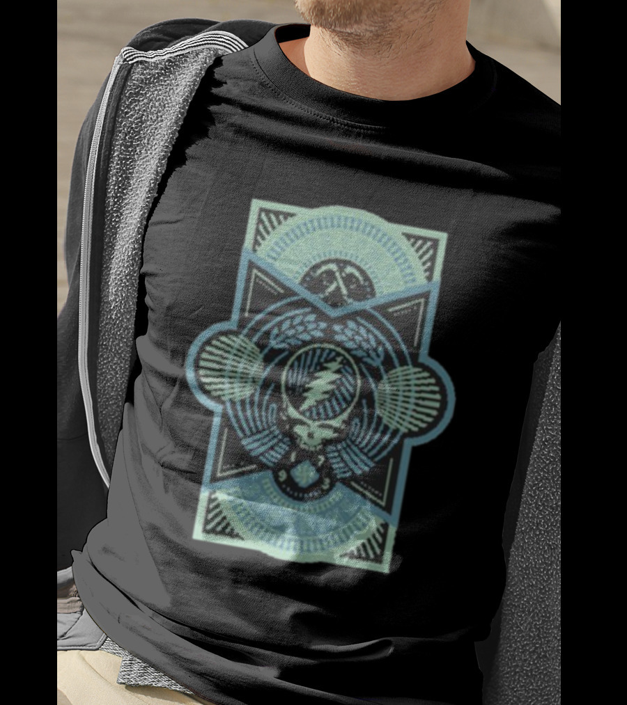 Grateful Dead Here Comes Sunshine Lightning Skull Mandala T-Shirt