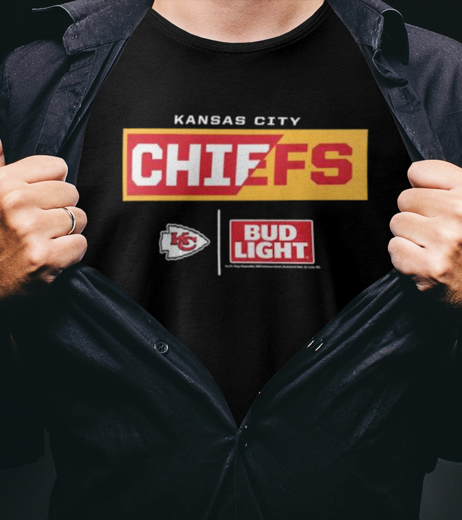 Kansas City Chiefs Bud Light NFL Partnership T-Shirt
