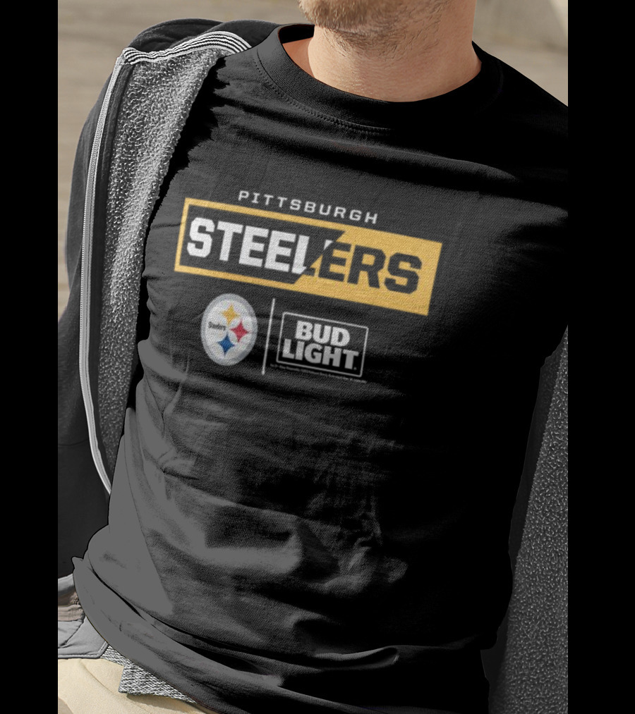 Pittsburgh Steelers Bud Light Collaboration NFL Team T-Shirt