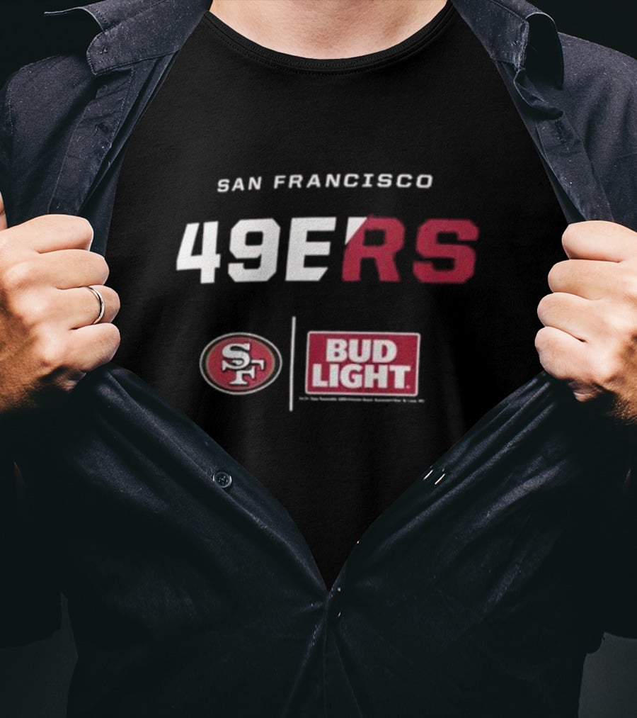 San Francisco 49ers Bud Light NFL Collaboration T-Shirt