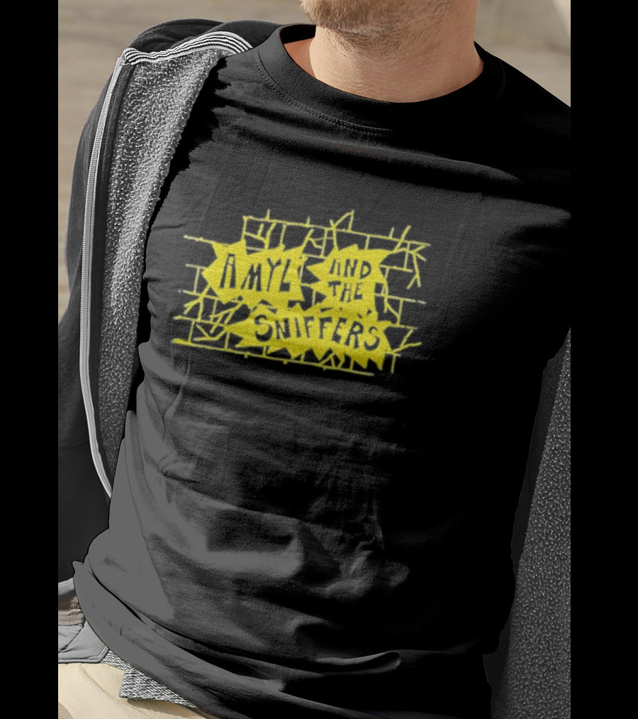 Amyl And The Sniffers Bricks Yellow Broken Brick Wall T-Shirt