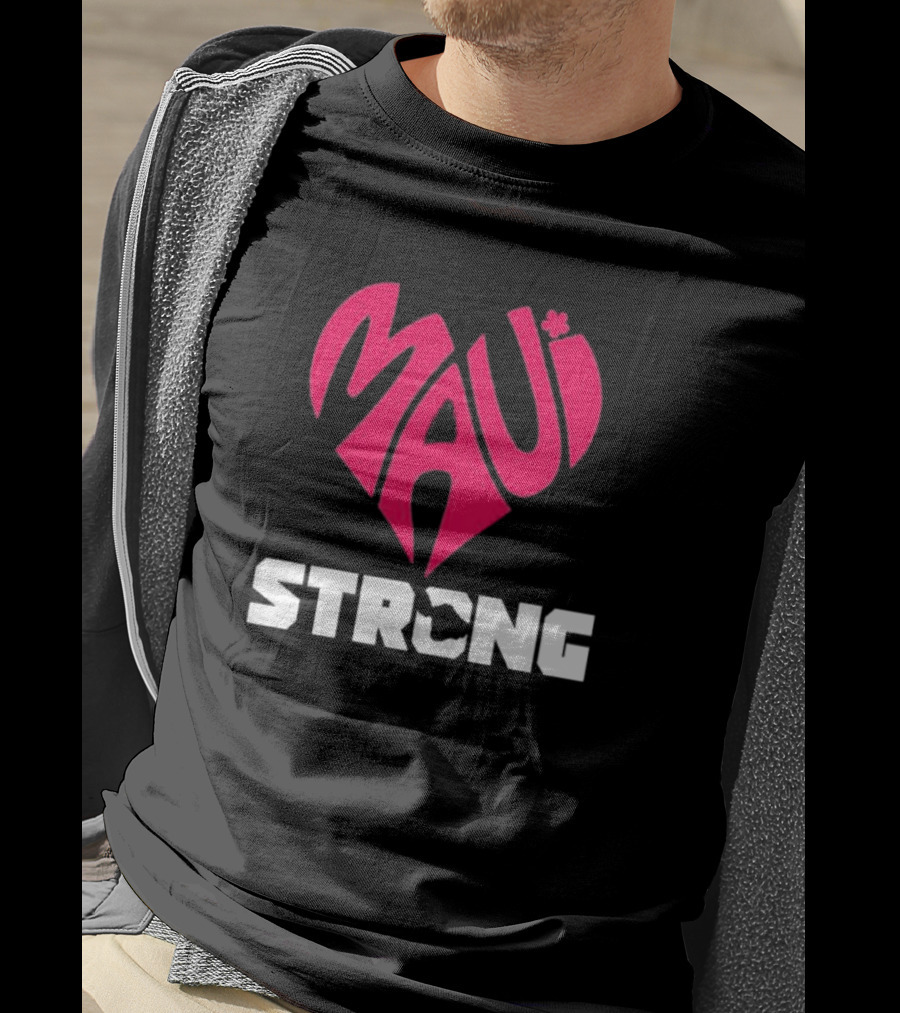 Maui Heart Strong Symbol In Pink T-Shirt