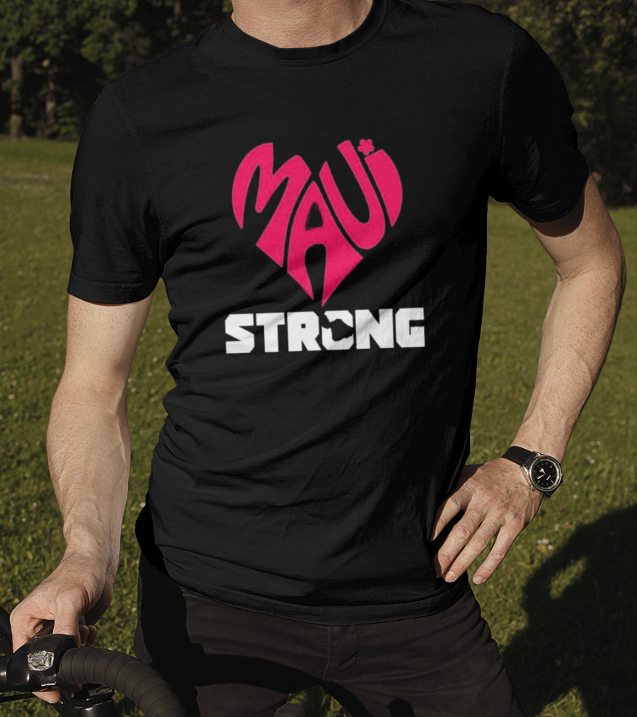 Maui Heart Strong Symbol In Pink T-Shirt