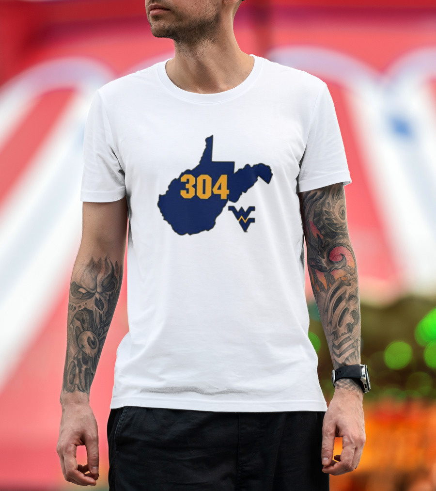 WVU 304 West Virginia State Map with Iconic T-Shirt