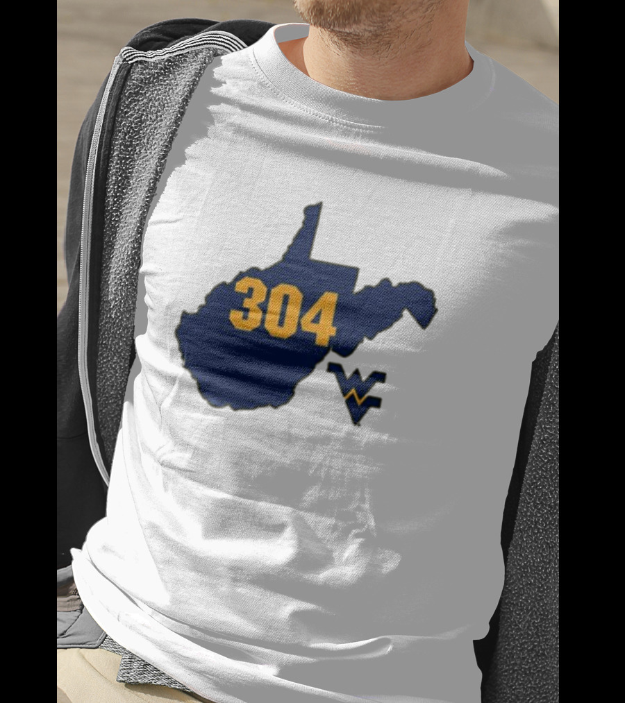 WVU 304 West Virginia State Map With Iconic T-Shirt