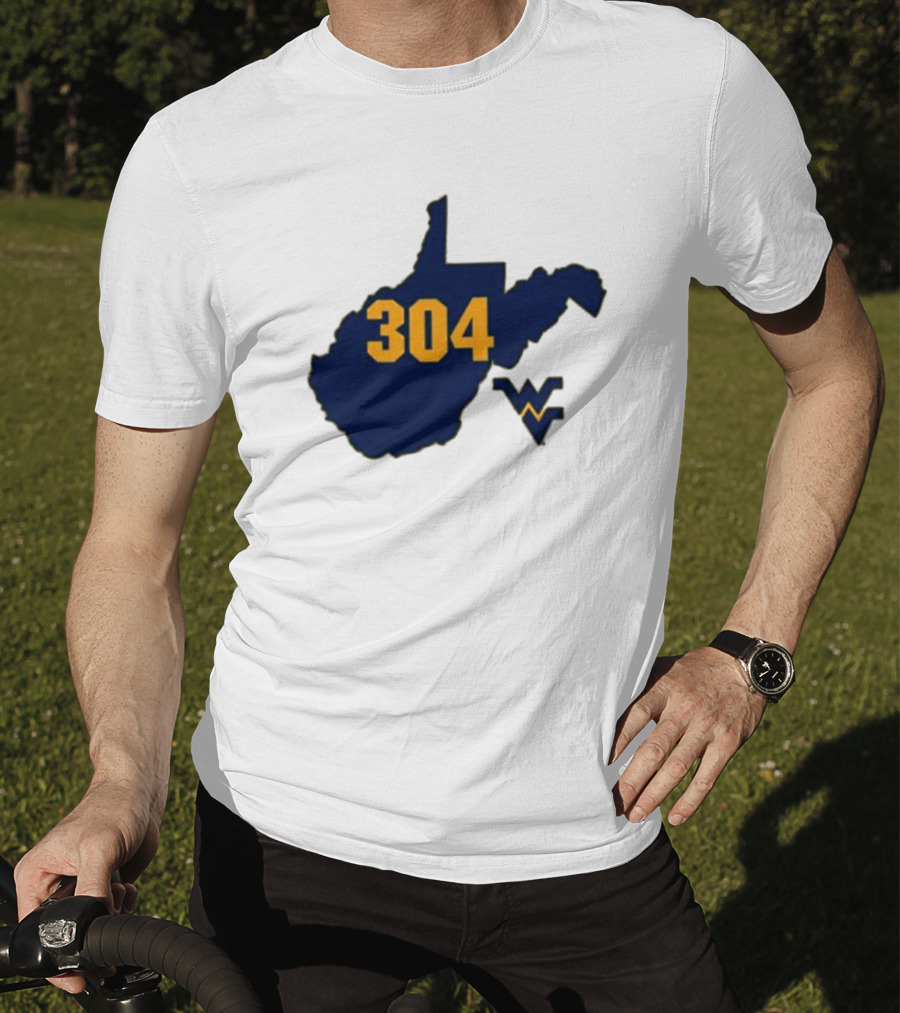 WVU 304 West Virginia State Map With Iconic T-Shirt