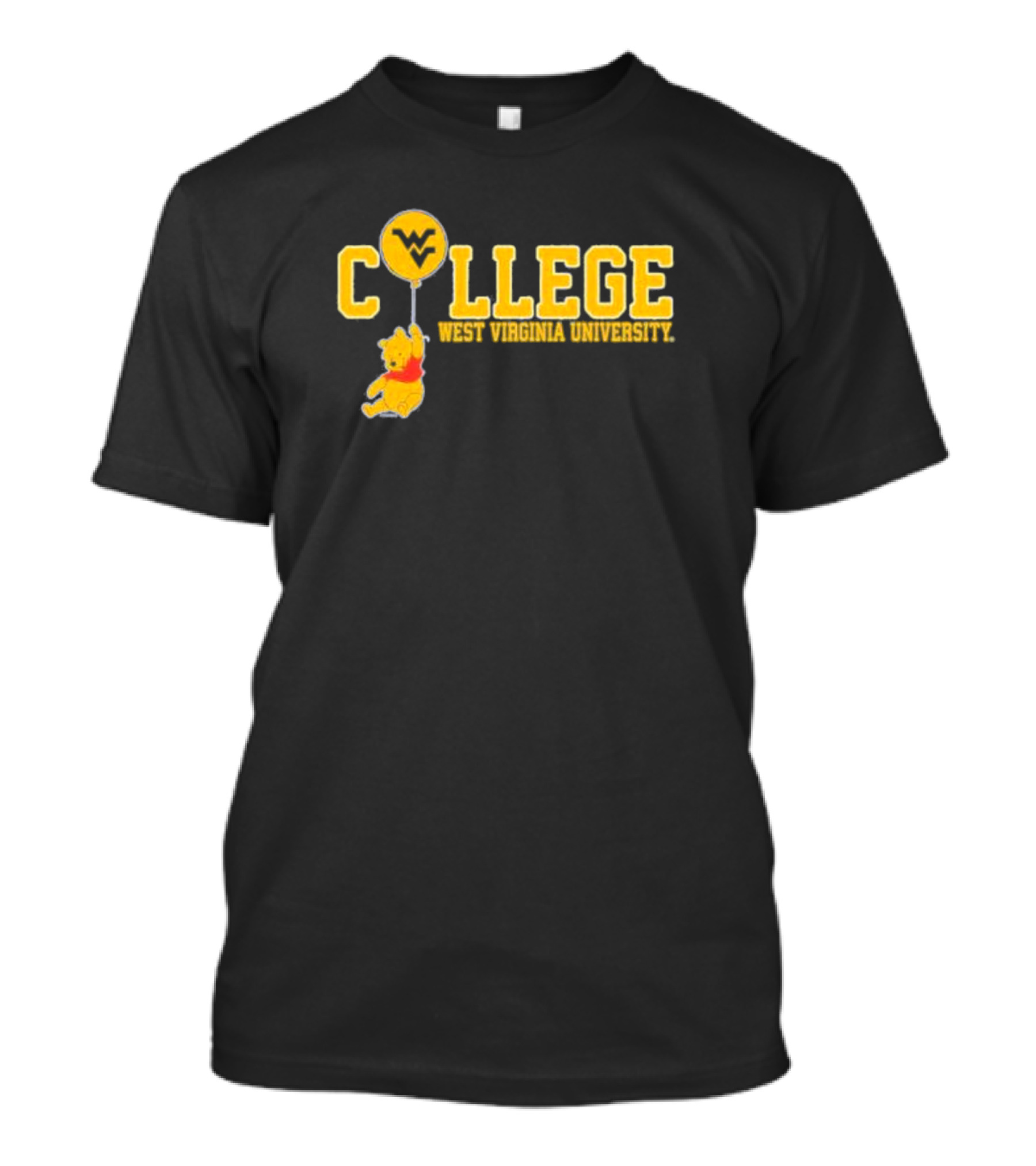 WVU Pooh Balloon West Virginia University College T-Shirt