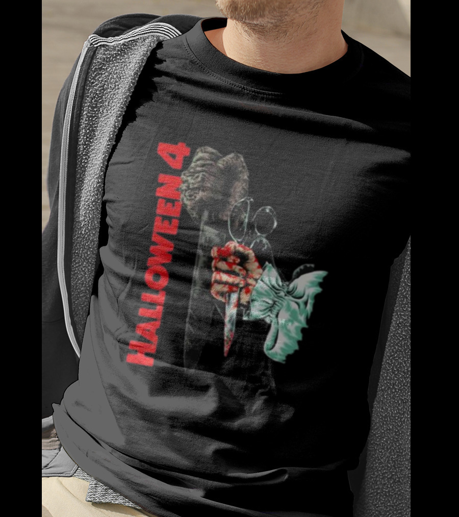 Halloween 4 Shadow Of The Shape Mask Knife Hand T-Shirt