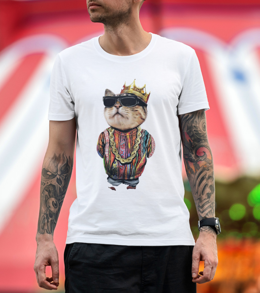 Big Paw Paw Cat with Crown and Shades T-Shirt