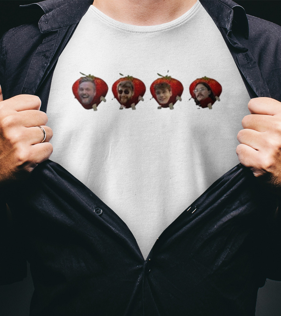 Lovejoy Band Members As Strawberries Visual Mashup T-Shirt