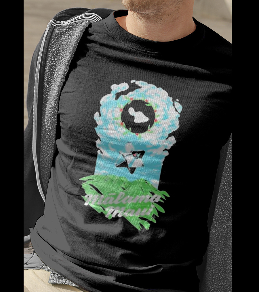 Mālama Maui Island Clouds Green Land T-Shirt