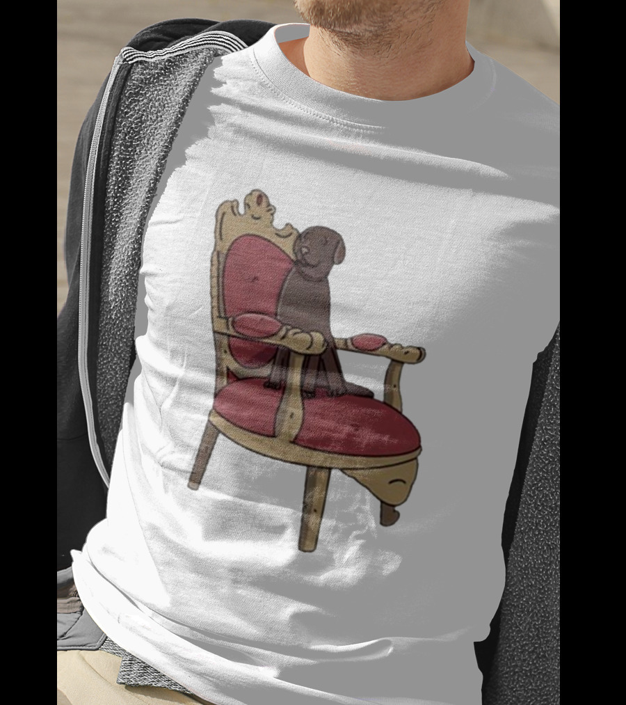Poorly Drawn Arsenal Dog On Ornate Chair T-Shirt