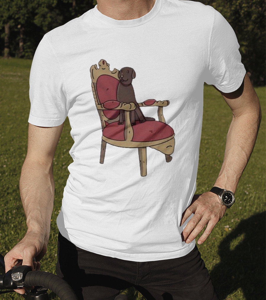 Poorly Drawn Arsenal Dog On Ornate Chair T-Shirt