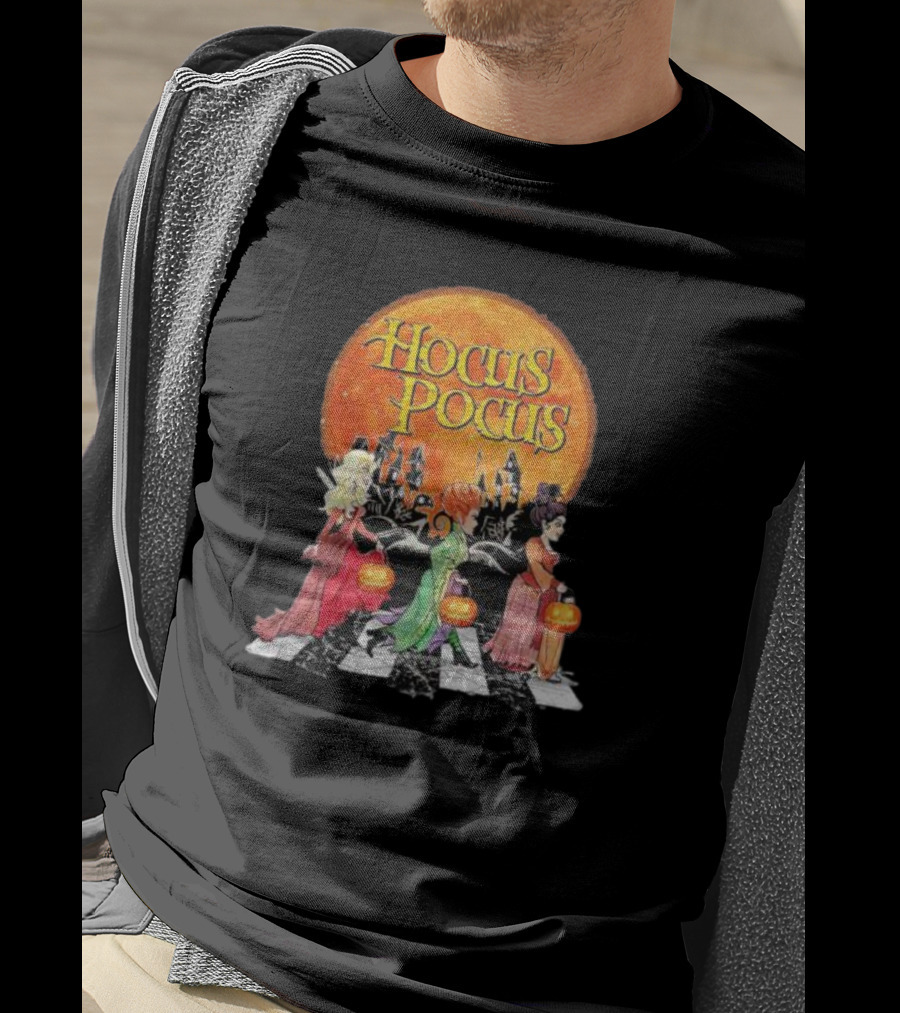 Hocus Pocus Sanderson Sisters Abbey Road Pumpkin Halloween T-Shirt