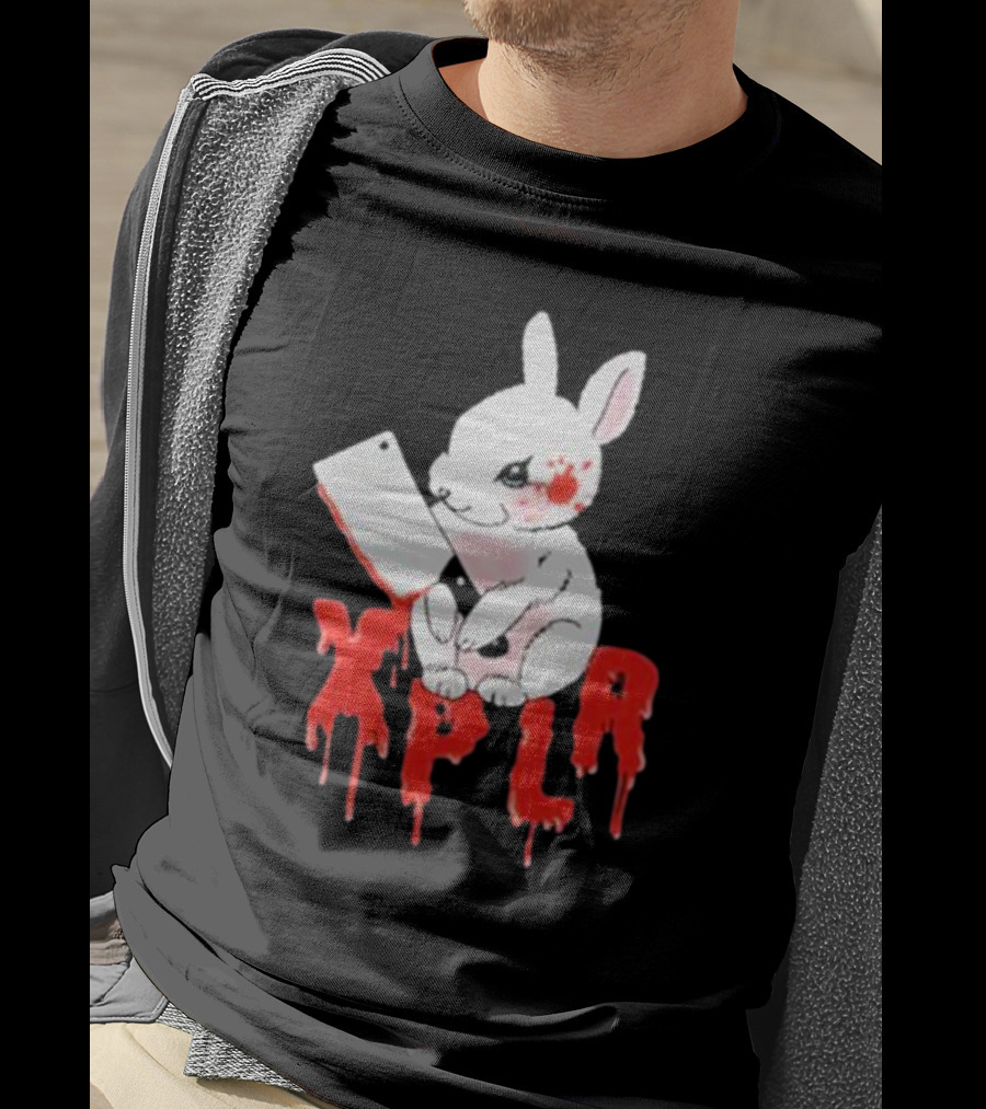 XPLR Bloodstained Rabbit With Cleaver T-Shirt