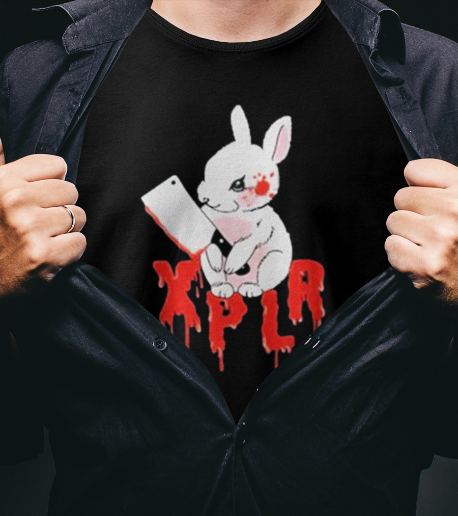 XPLR Bloodstained Rabbit With Cleaver T-Shirt