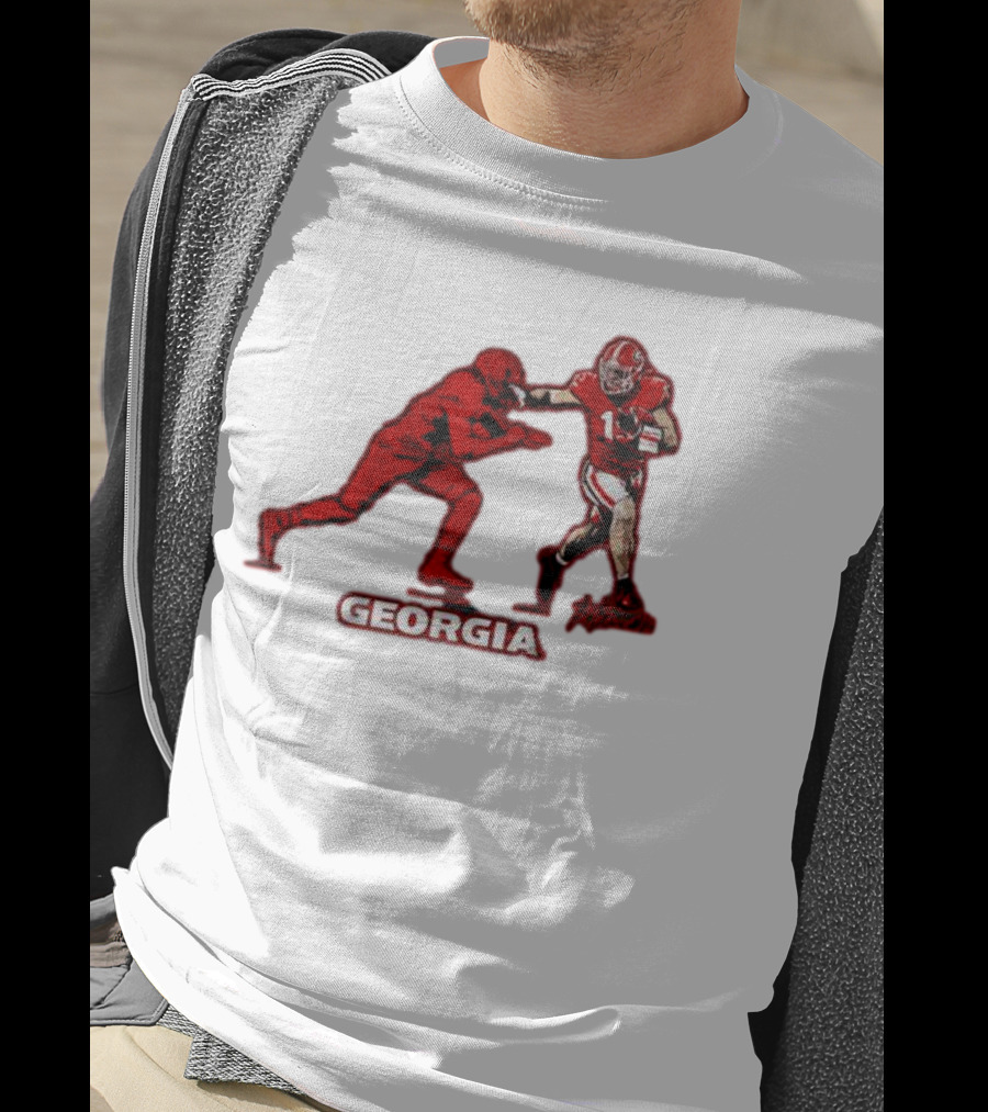 Georgia Football Superstar Brock Bowers Action Pose T-Shirt