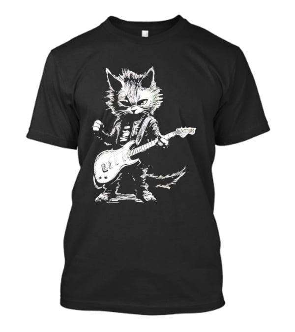 Guitar Cat Rock Kitty Playing Guitar Gifts For Her T-Shirt