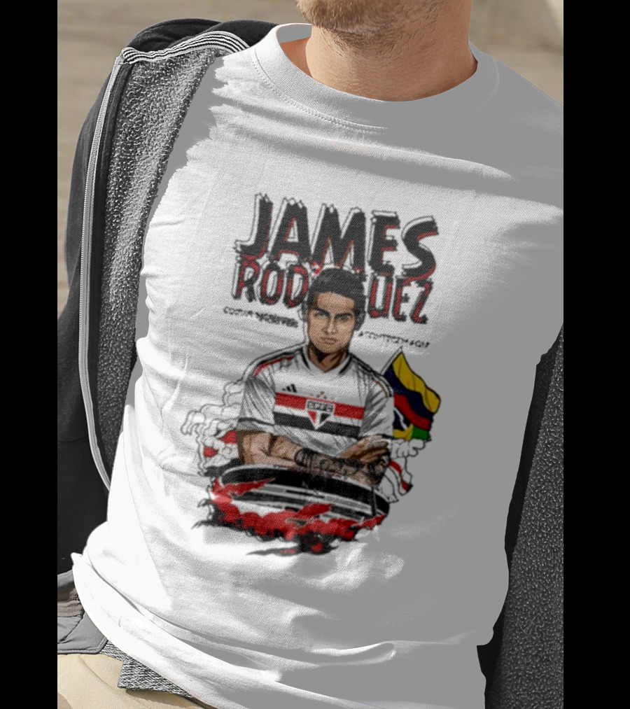 James Rodriguez Sao Paulo Football Colombia Flag T-Shirt