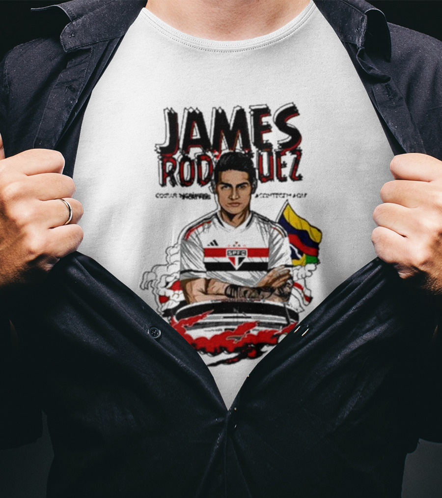 James Rodriguez Sao Paulo Football Colombia Flag T-Shirt