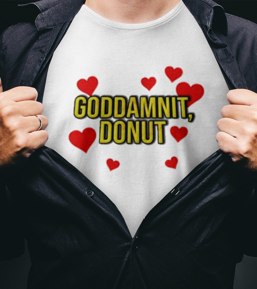 Dungeoncrawlercarl Goddamnit Donut Red Hearts T-Shirt