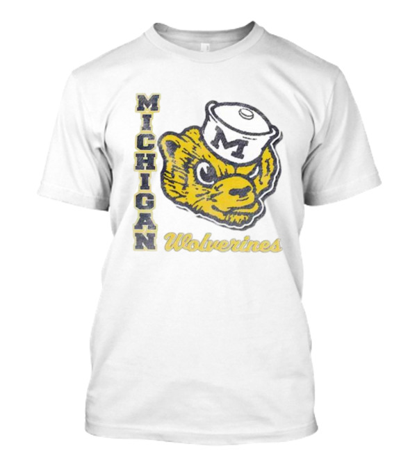 Michigan Wolverines '47 Vintage Bear Logo Sailor Hat T-Shirt