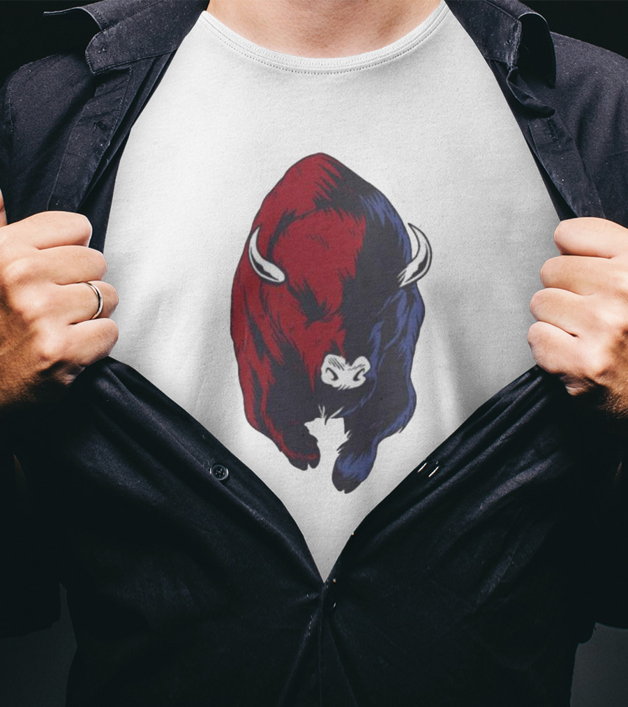 Bull Duality Red Blue Contrast T-Shirt