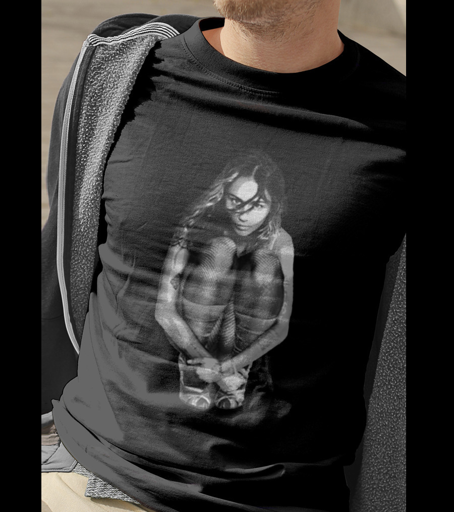 Used To Be Young Black And White Crouching Woman Photography T-Shirt