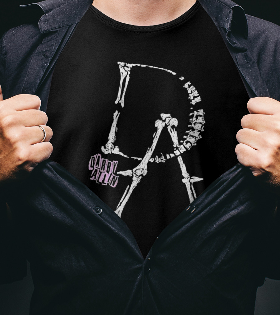Darby Allin Skeleton Bones Lettering T-Shirt