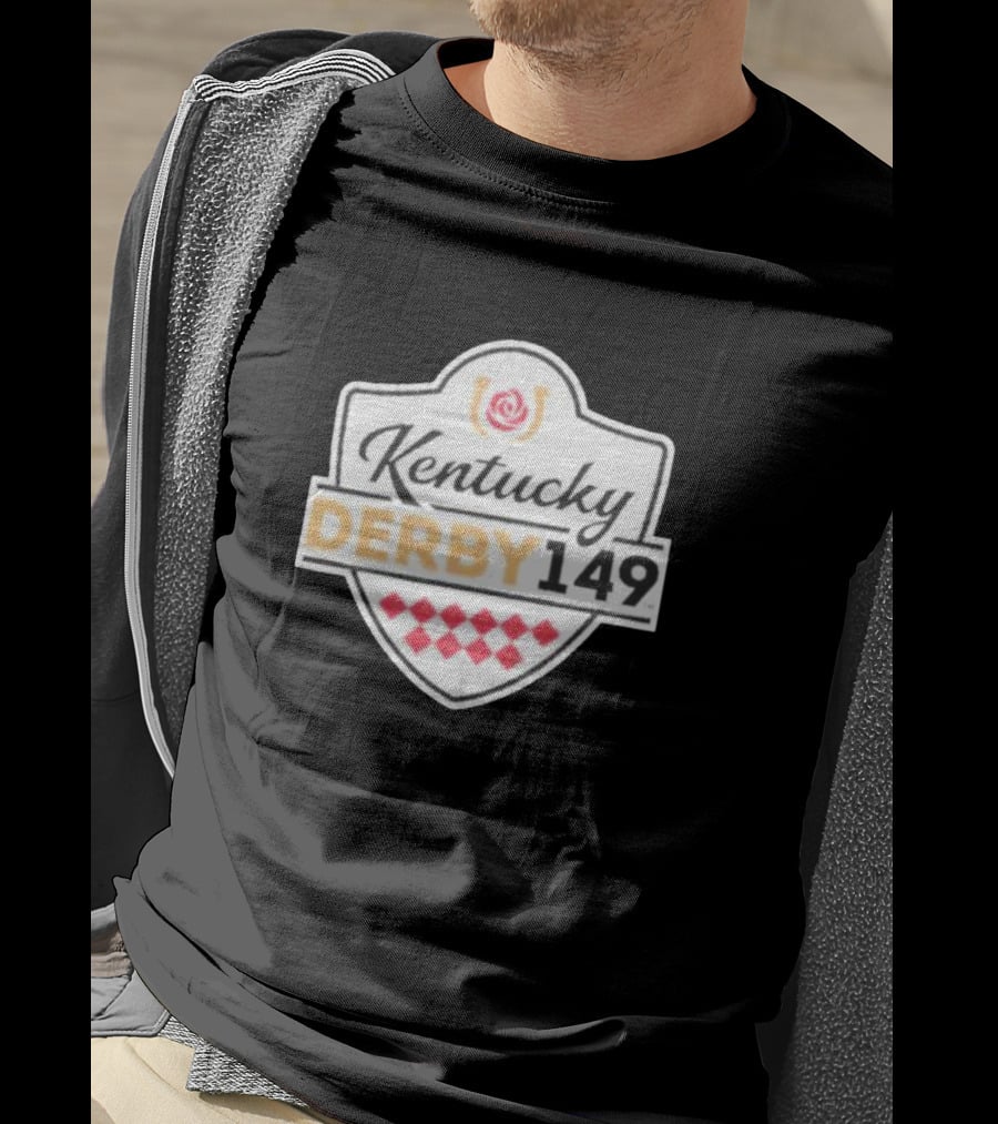 Kentucky Derby 149 Shield Logo Store 47 Black Premier Franklin T-Shirt
