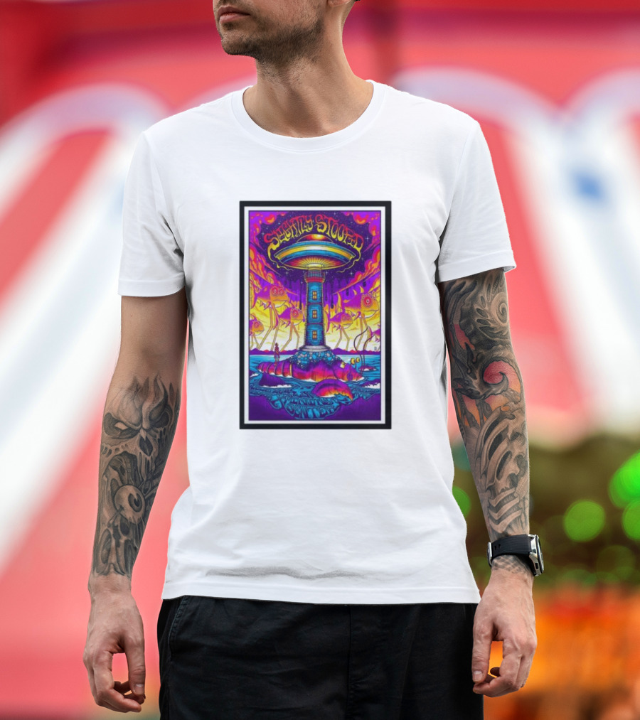 Slightly Stoopid Trippy Lighthouse Artwork 25th Aug T-Shirt
