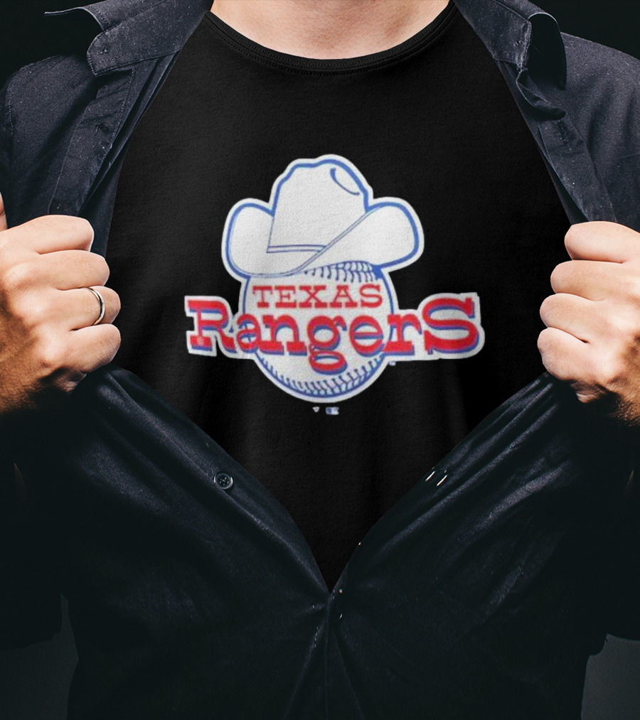 Texas Rangers Cooperstown Collection Cowboy Hat Baseball T-Shirt