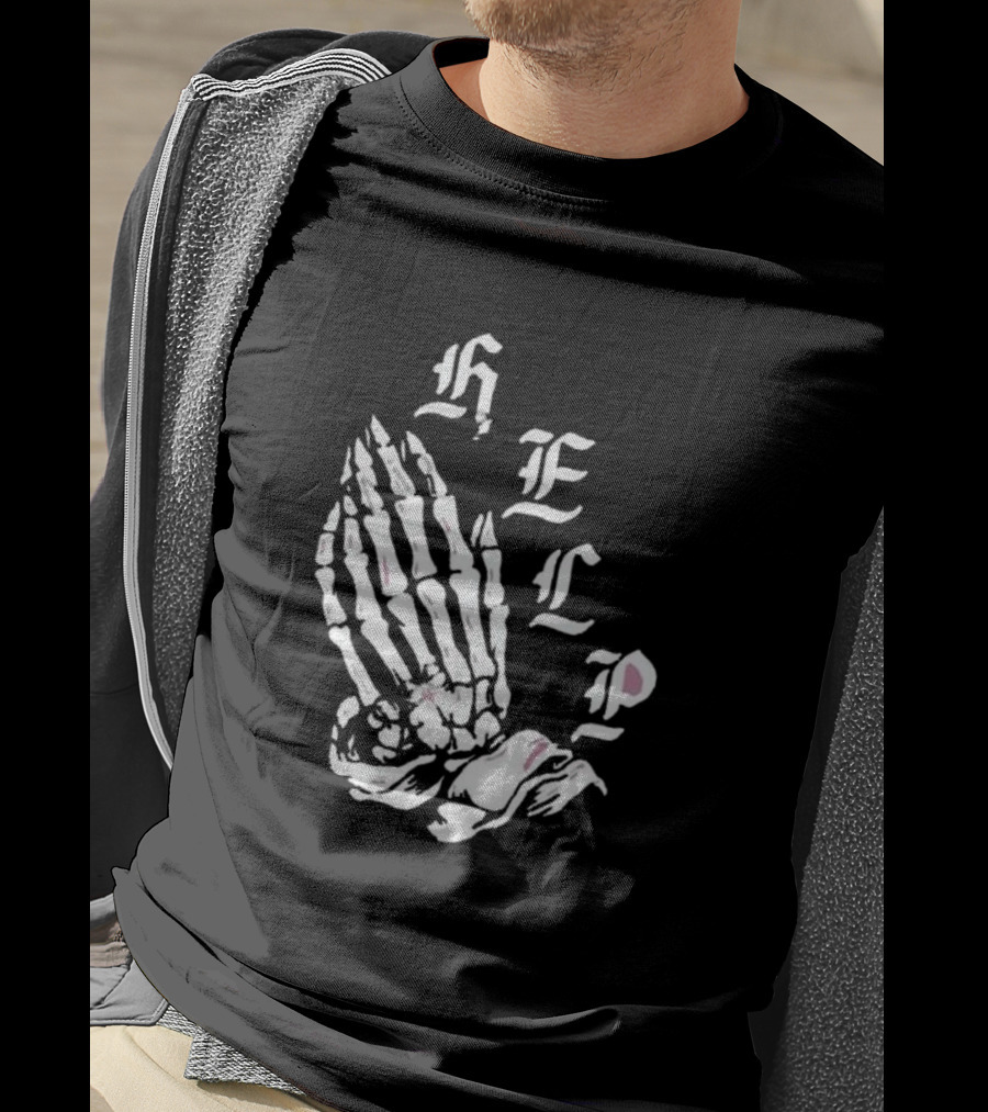 Brandon Lake Store Lake HELP Skeleton Hand Bones T-Shirt