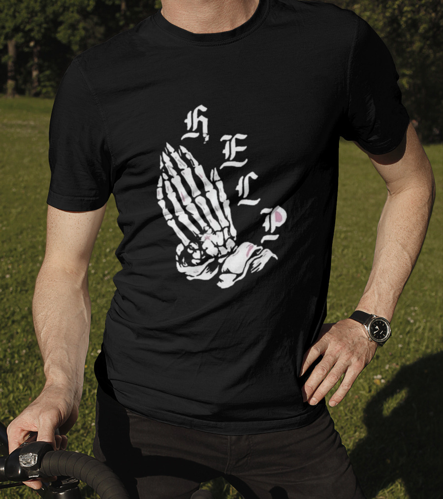 Brandon Lake Store Lake HELP Skeleton Hand Bones T-Shirt