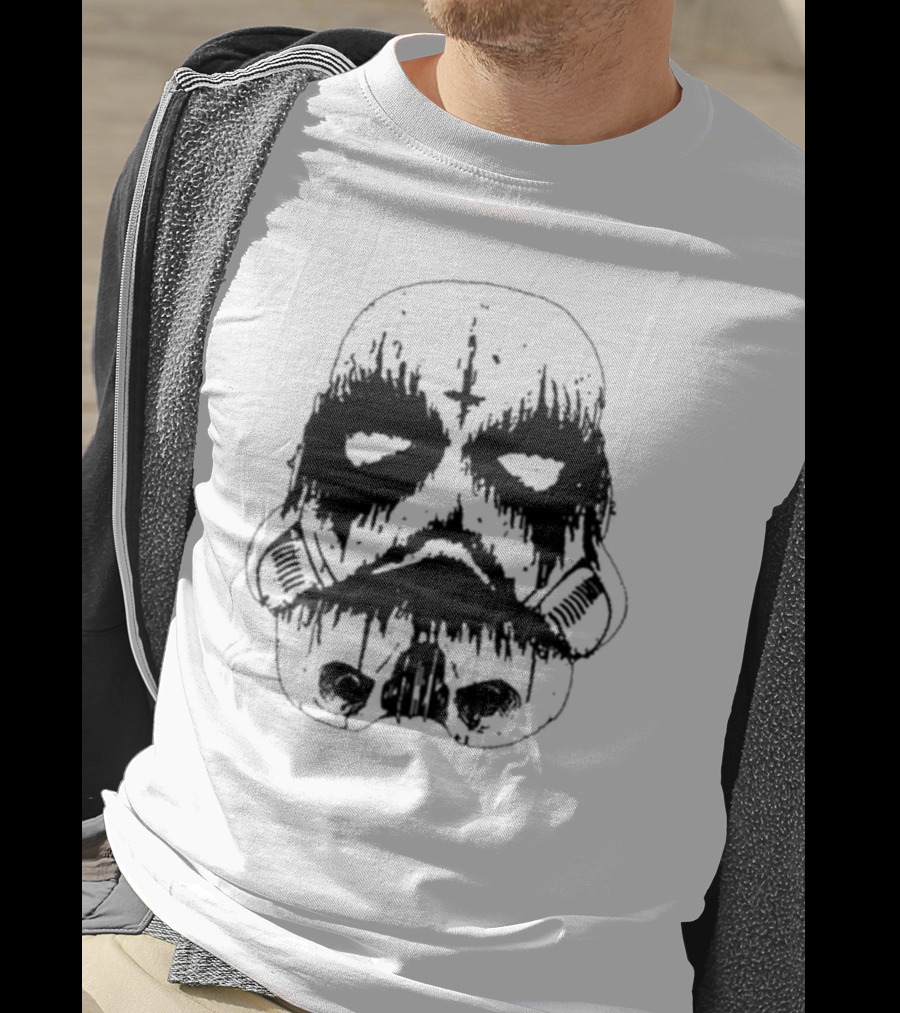 Black Metal Stormtrooper Star Wars Helmet T-Shirt