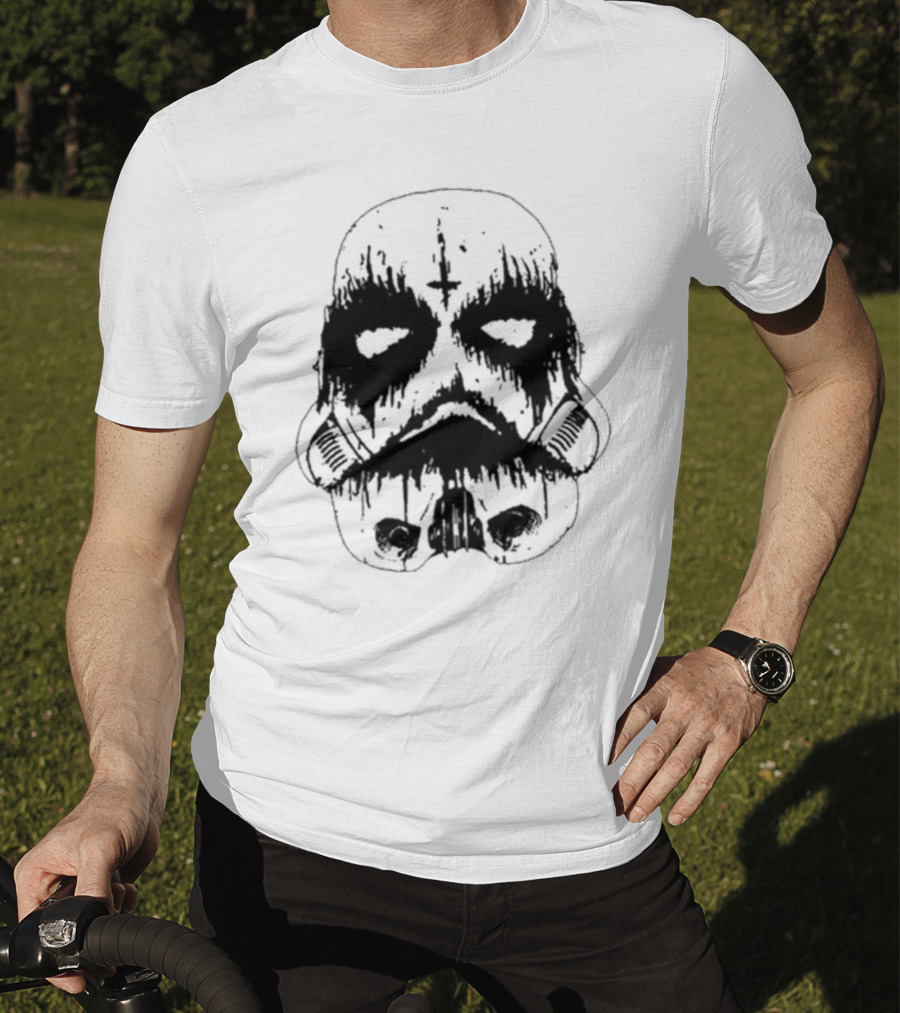 Black Metal Stormtrooper Star Wars Helmet T-Shirt
