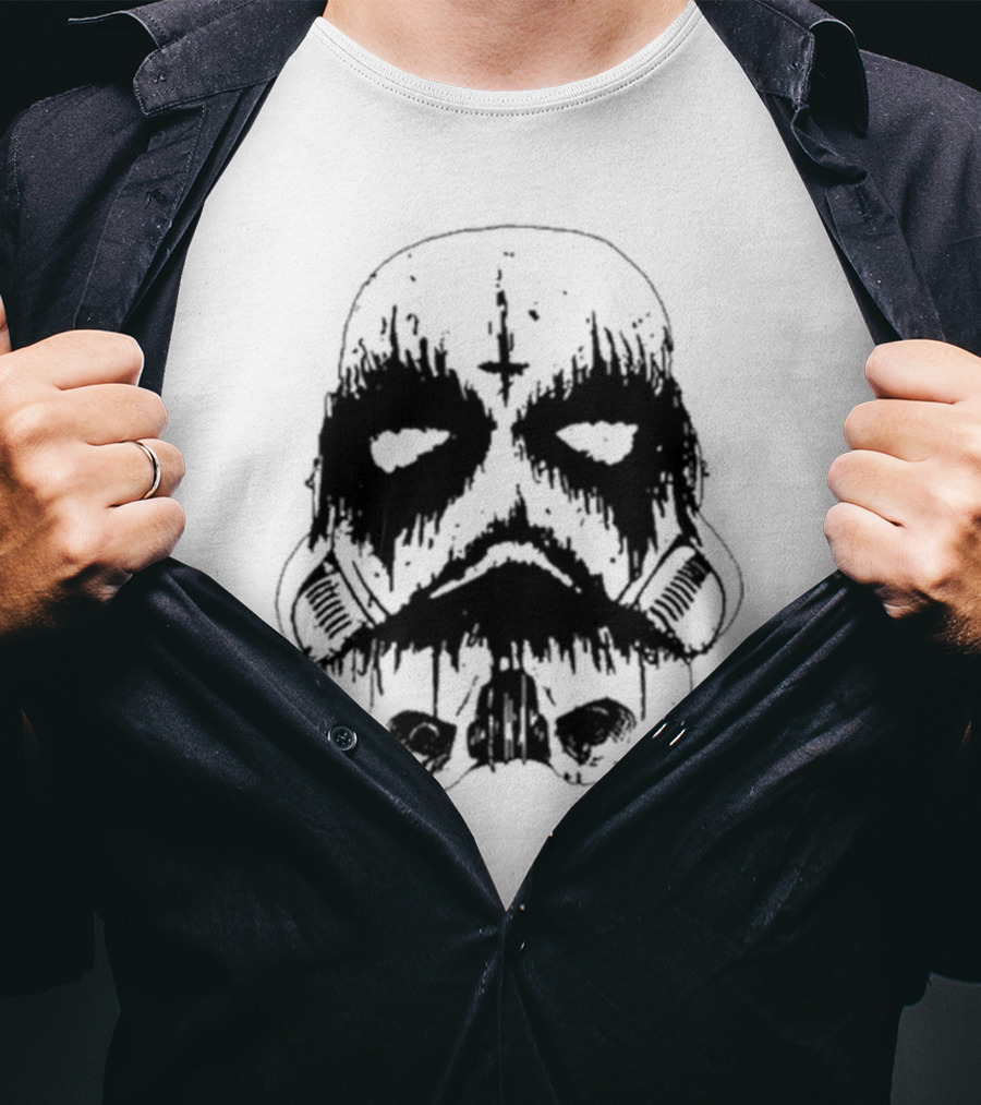 Black Metal Stormtrooper Star Wars Helmet T-Shirt