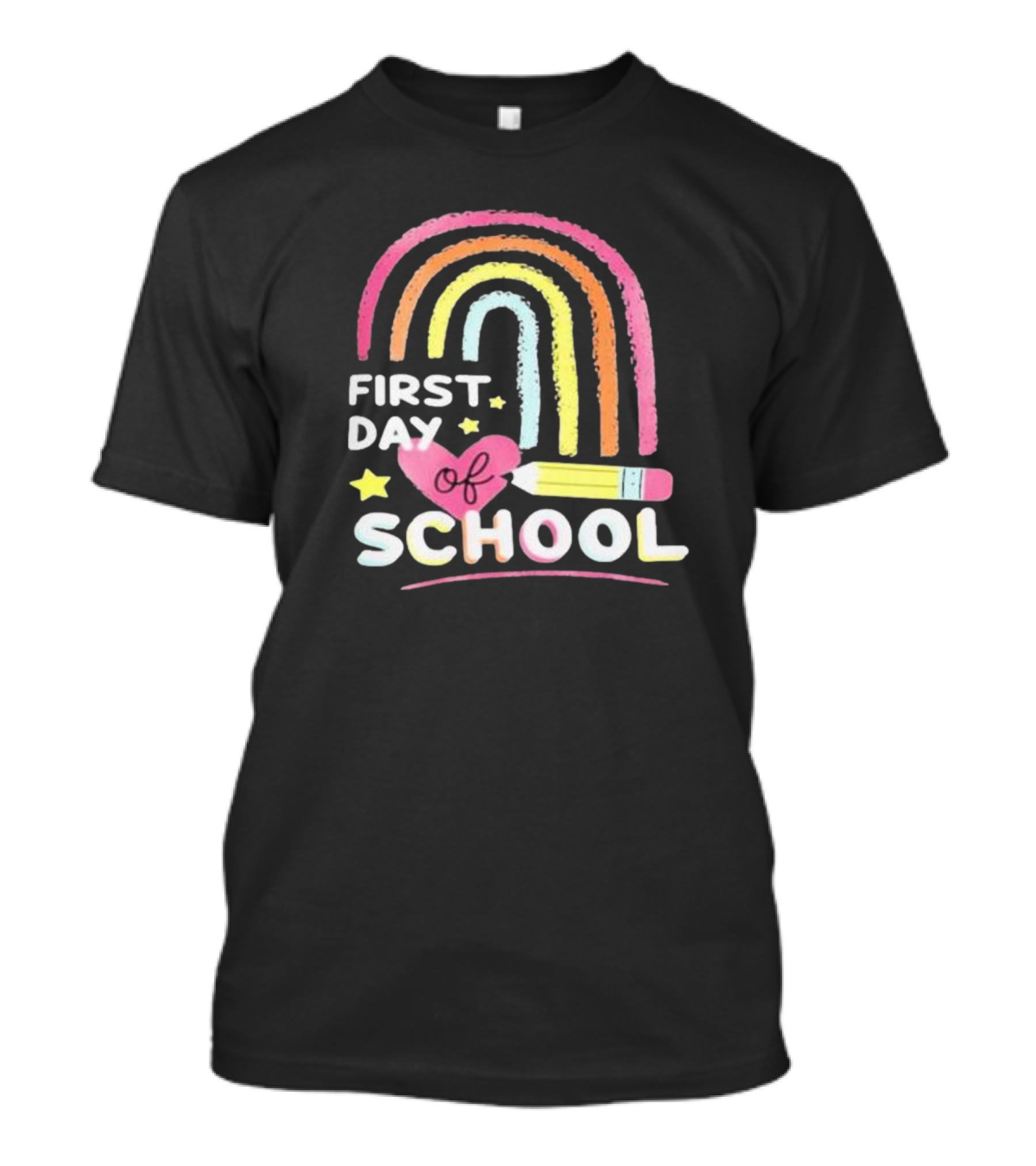 First Day Of School Rainbow Heart Pencil T-Shirt