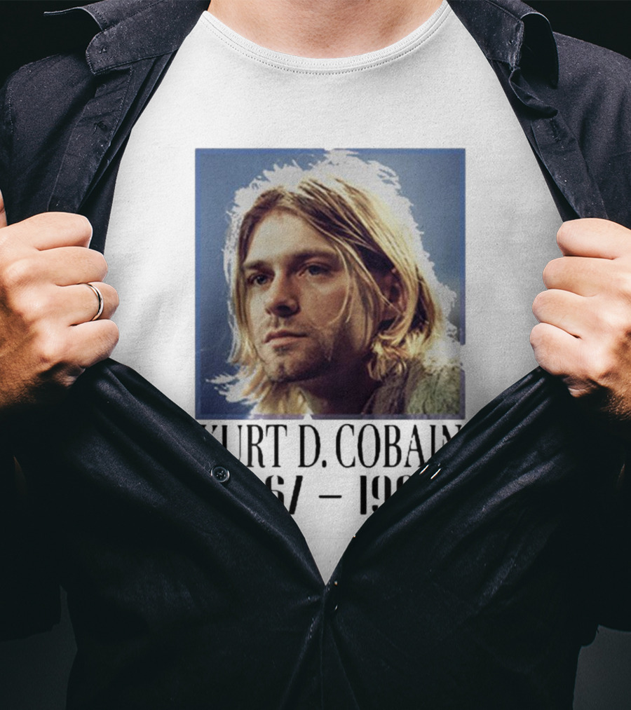 Vintage Kurt D. Cobain 1967-1994 Memorial Painting T-Shirt