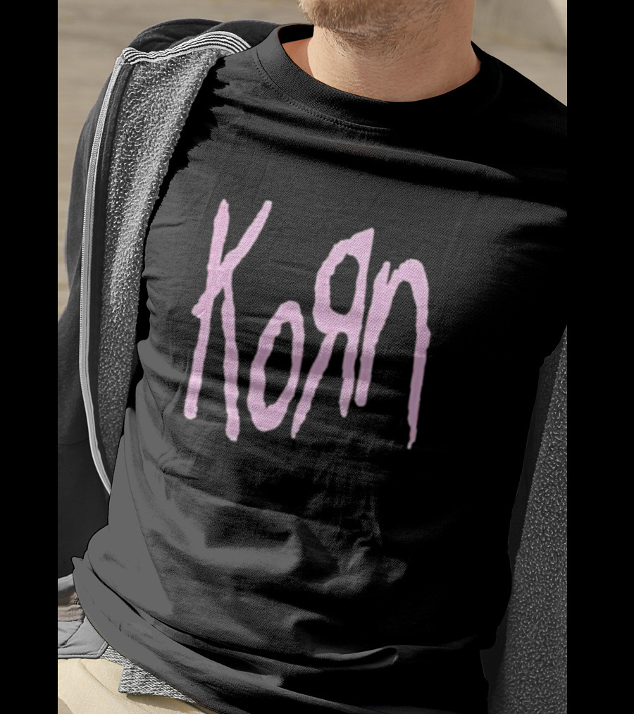 Korn Black And Pink Logo T-Shirt