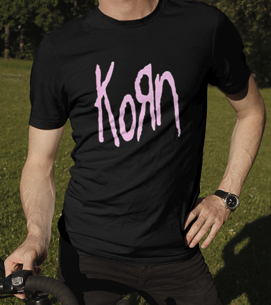 Korn Black And Pink Logo T-Shirt