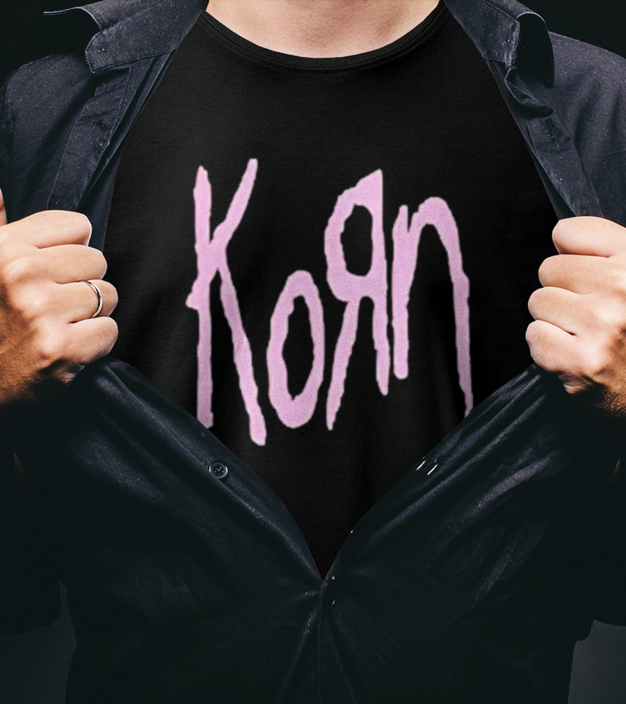 Korn Black And Pink Logo T-Shirt