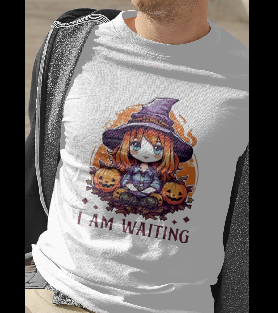Chibi Witch I Am Waiting Pumpkins T-Shirt