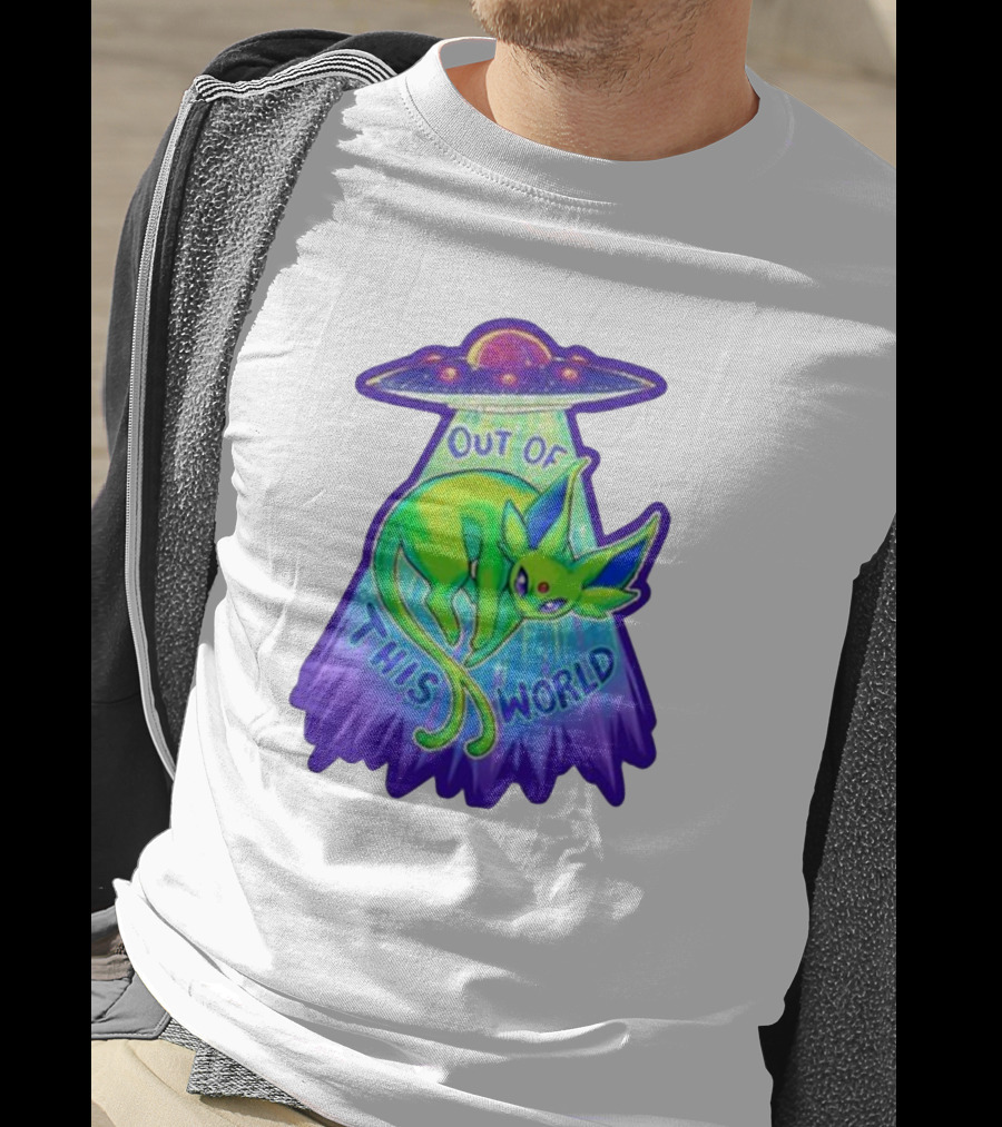 Espeon Out Of This World UFO Beam T-Shirt