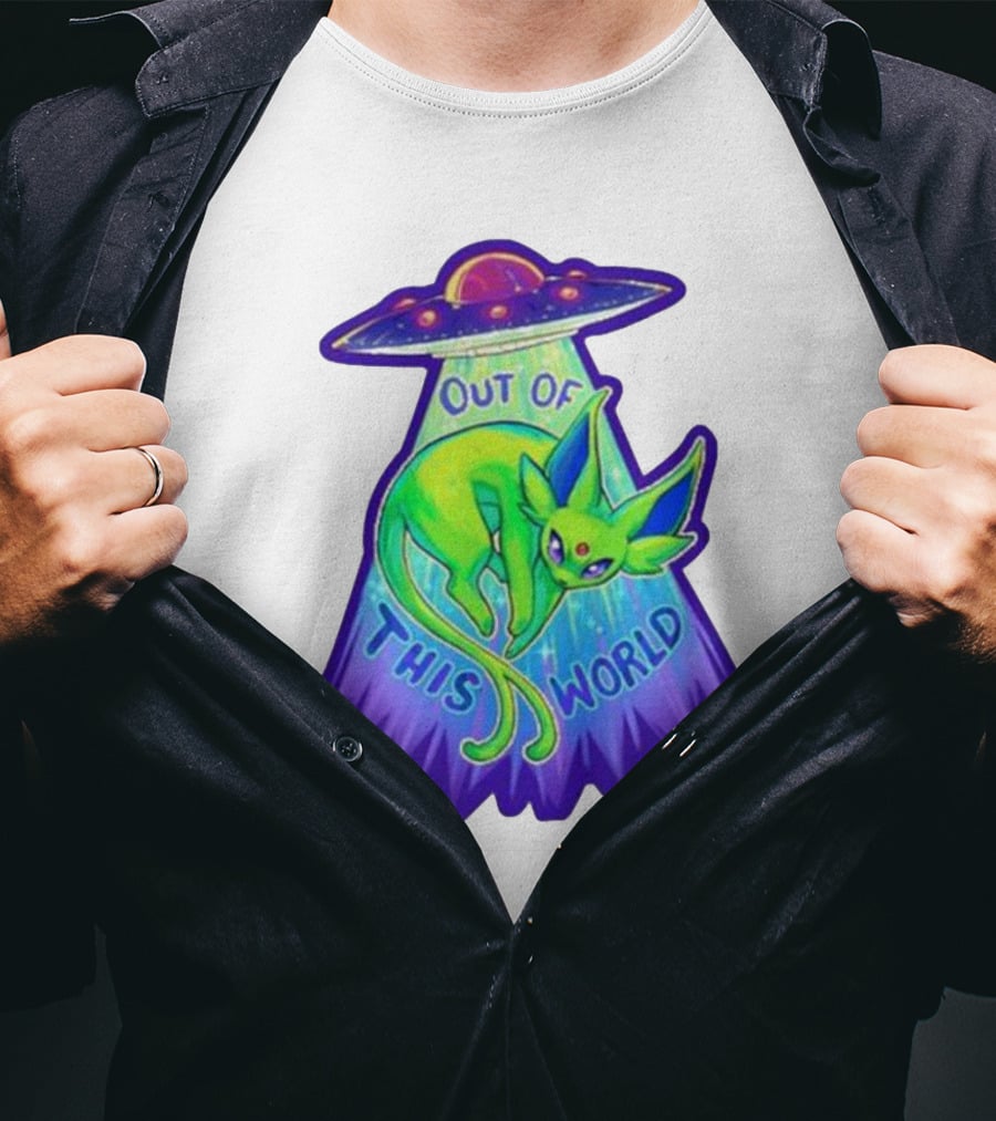 Espeon Out Of This World UFO Beam T-Shirt