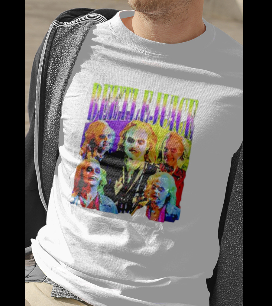 Beetlejuice Multicolor Faces Fantasy Horror Movie T-Shirt