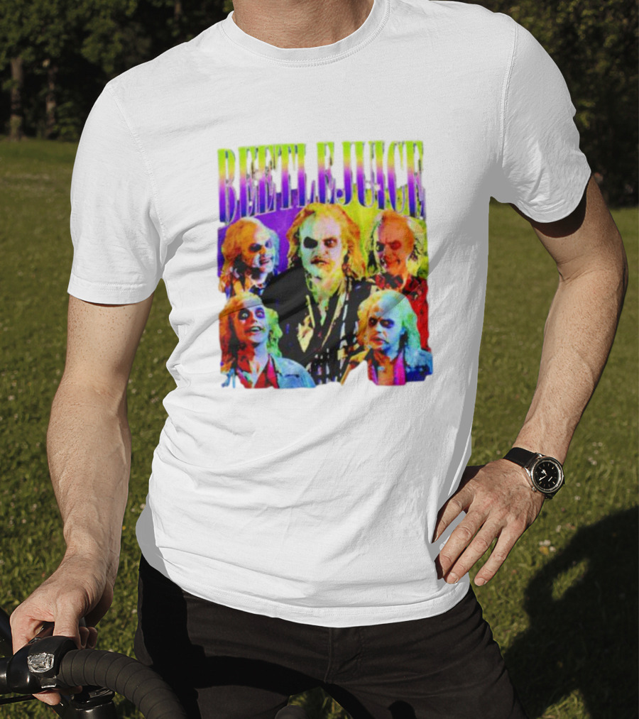 Beetlejuice Multicolor Faces Fantasy Horror Movie T-Shirt